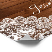 Welkomstbord van Rustic Wood & Lace Vrijgezellenfe Poster (Hoek)