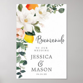 Welkomstbord van Spaanse Magnolia Citrus Weddensch Poster
