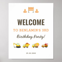 Welkomstbord van Truck Birthday Poster