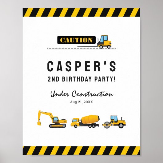 Welkomstbord van Truck Birthday Poster (Voorkant)