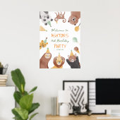 Welkomstbord van verjaardagspartij poster (Thuiskantoor)