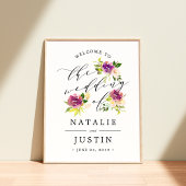 Welkomstbord van Vibrant Bloom Weddenschap Poster