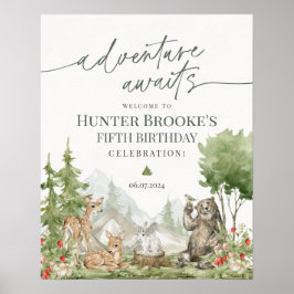 Welkomstbord van Woodland Animals Poster