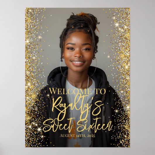 Welkomstbord van zestien partijen met foto poster (Voorkant)