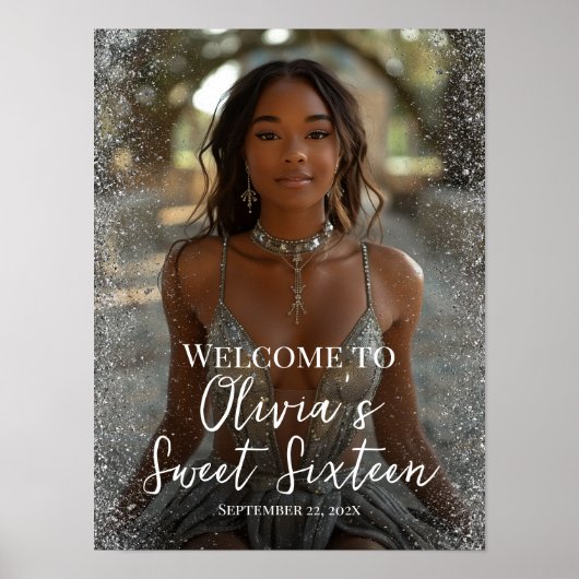 Welkomstbord van zestien partijen met foto poster (Voorkant)