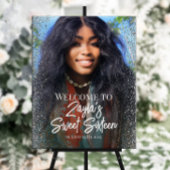 Welkomstbord van zestien partijen met foto poster