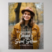 Welkomstbord van zestien partijen met foto poster (Voorkant)