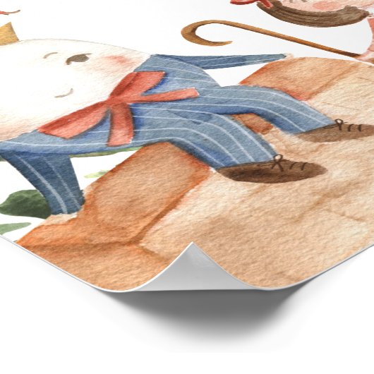 Welkomstbord voor baby shower met kinderrijmpjes poster (Hoek)