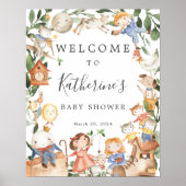 Welkomstbord voor baby shower met kinderrijmpjes poster (Voorkant)