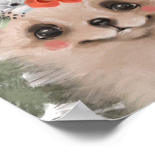 Welkomstbord voor boslanddieren Greenery Poster (Hoek)