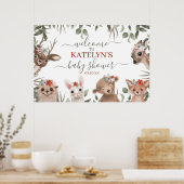 Welkomstbord voor boslanddieren Greenery Poster (Keuken)