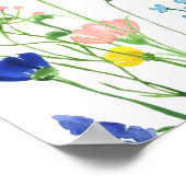 Welkomstbord voor bruidsfeest in wilde bloementuin poster (Hoek)