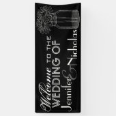 Welkomstbord voor bruiloft en Mason Jar Spandoek (Verticaal)