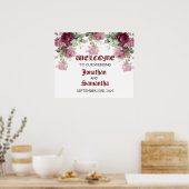 Welkomstbord voor bruiloft, Floral bruiloft Sign Poster (Keuken)