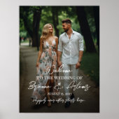 Welkomstbord voor bruiloft met foto poster (Voorkant)
