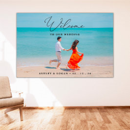 Welkomstbord voor bruiloft met foto's, bruiloft fo poster