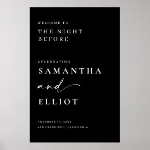 Welkomstbord voor bruiloft Minimale Poster