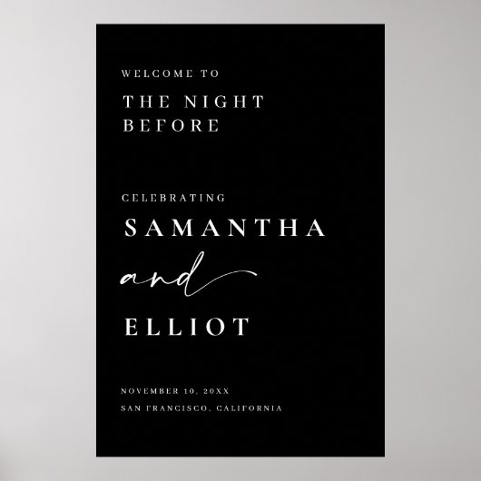 Welkomstbord voor bruiloft Minimale Poster (Voorkant)