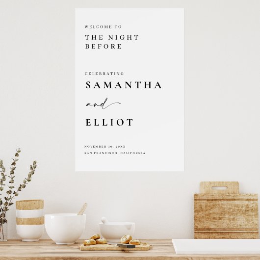 Welkomstbord voor bruiloft Minimale Poster (Keuken)