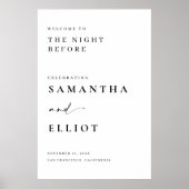 Welkomstbord voor bruiloft Minimale Poster (Voorkant)