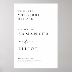Welkomstbord voor bruiloft Minimale Poster