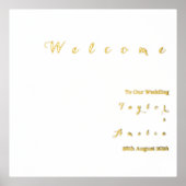 Welkomstbord voor bruiloft Minimale Real Gold Foil Folie Afdrukken (Voorkant)