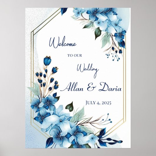 Welkomstbord voor bruiloft poster (Voorkant)