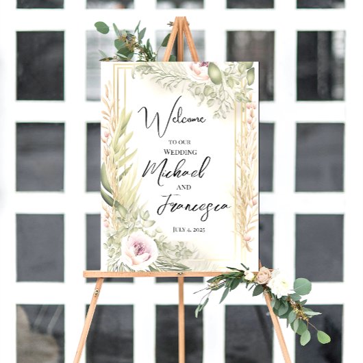 Welkomstbord voor bruiloft poster