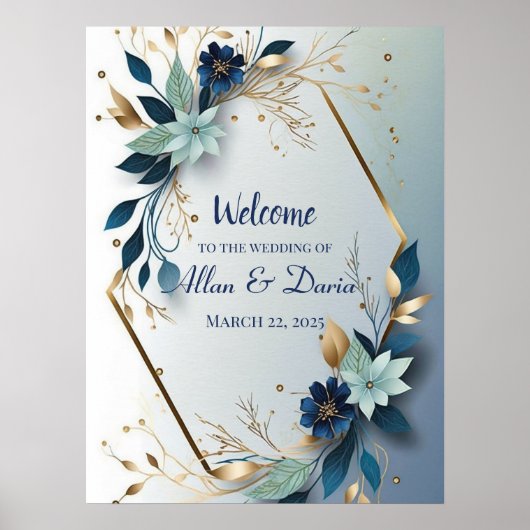 Welkomstbord voor bruiloft poster (Voorkant)