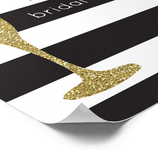 Welkomstbord voor Brunch en Bubble Faux Glitter Sh Poster (Hoek)