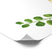 Welkomstbord voor Chic Greenery en Gold Foil Weddi Poster (Hoek)