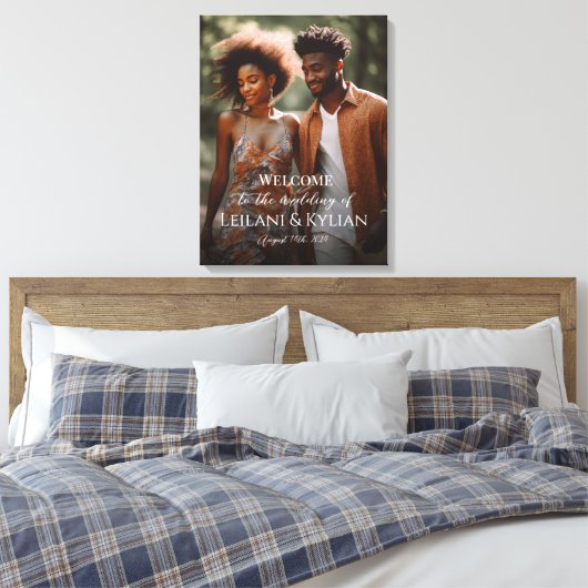 Welkomstbord voor de bruiloft op canvas (Insitu (Slaapkamer))