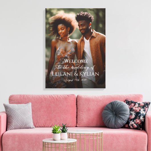 Welkomstbord voor de bruiloft op canvas (Insitu (Woonkamer))