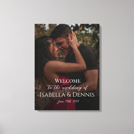 Welkomstbord voor de bruiloft op canvas (Voorkant)