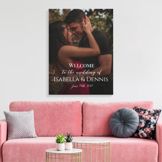 Welkomstbord voor de bruiloft op canvas (Insitu (Woonkamer))