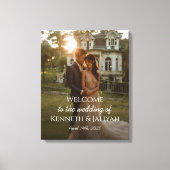 Welkomstbord voor de bruiloft op canvas (Voorkant)