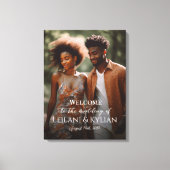 Welkomstbord voor de bruiloft op canvas afdruk (Voorkant)