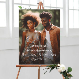 Welkomstbord voor de bruiloft op canvas afdruk