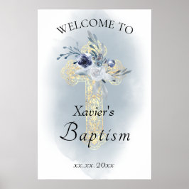 Welkomstbord voor de doop van de baby Heilige Krui Poster