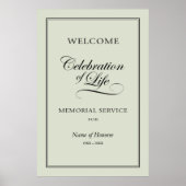 Welkomstbord voor de Memorial Service Poster (Voorkant)