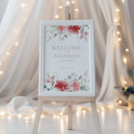 welkomstbord voor feestdagen | Waterverf krans bru Poster