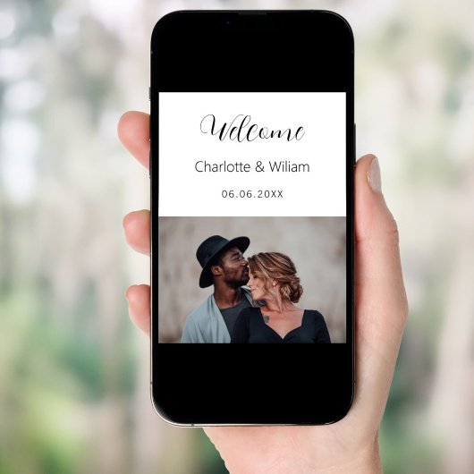 Welkomstbord voor foto-bruiloft poster