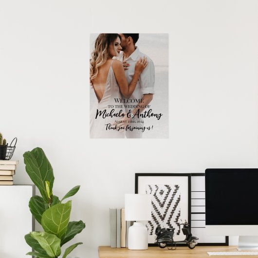 Welkomstbord voor foto-bruiloft poster (Thuiskantoor)