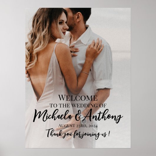 Welkomstbord voor foto-bruiloft poster (Voorkant)
