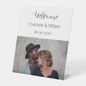 Welkomstbord voor foto-bruiloft reclamebord met voetstuk (Voorkant)