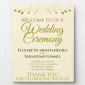 Welkomstbord voor gouden en crèmeweduwen fotoplaat (Voorkant)