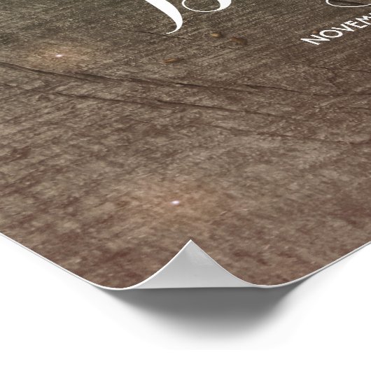 Welkomstbord voor goudlicht Rustic Country Weddens Poster (Hoek)