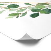 Welkomstbord voor groene gouden bruiloft poster (Hoek)