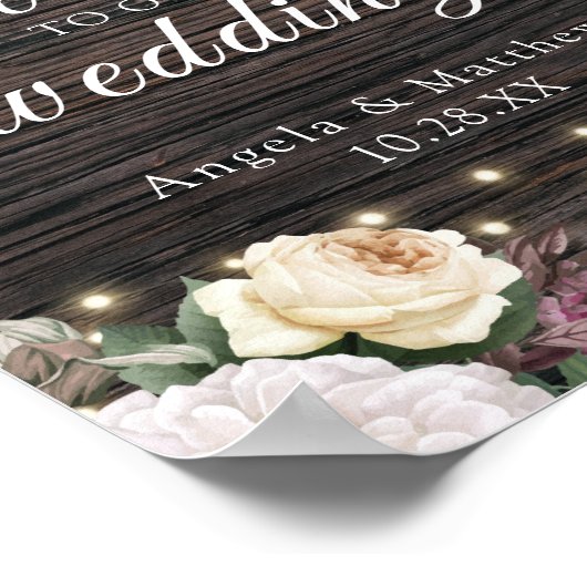 Welkomstbord voor hout poster (Hoek)