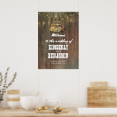 Welkomstbord voor landstormvogels Cowboy Boots Wed Poster (Keuken)